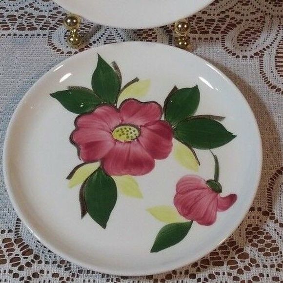 SALE! 2 Vintage Stetson B&B Plates STT34 Coupe Shape Pink Flowers - Picture 11 of 12